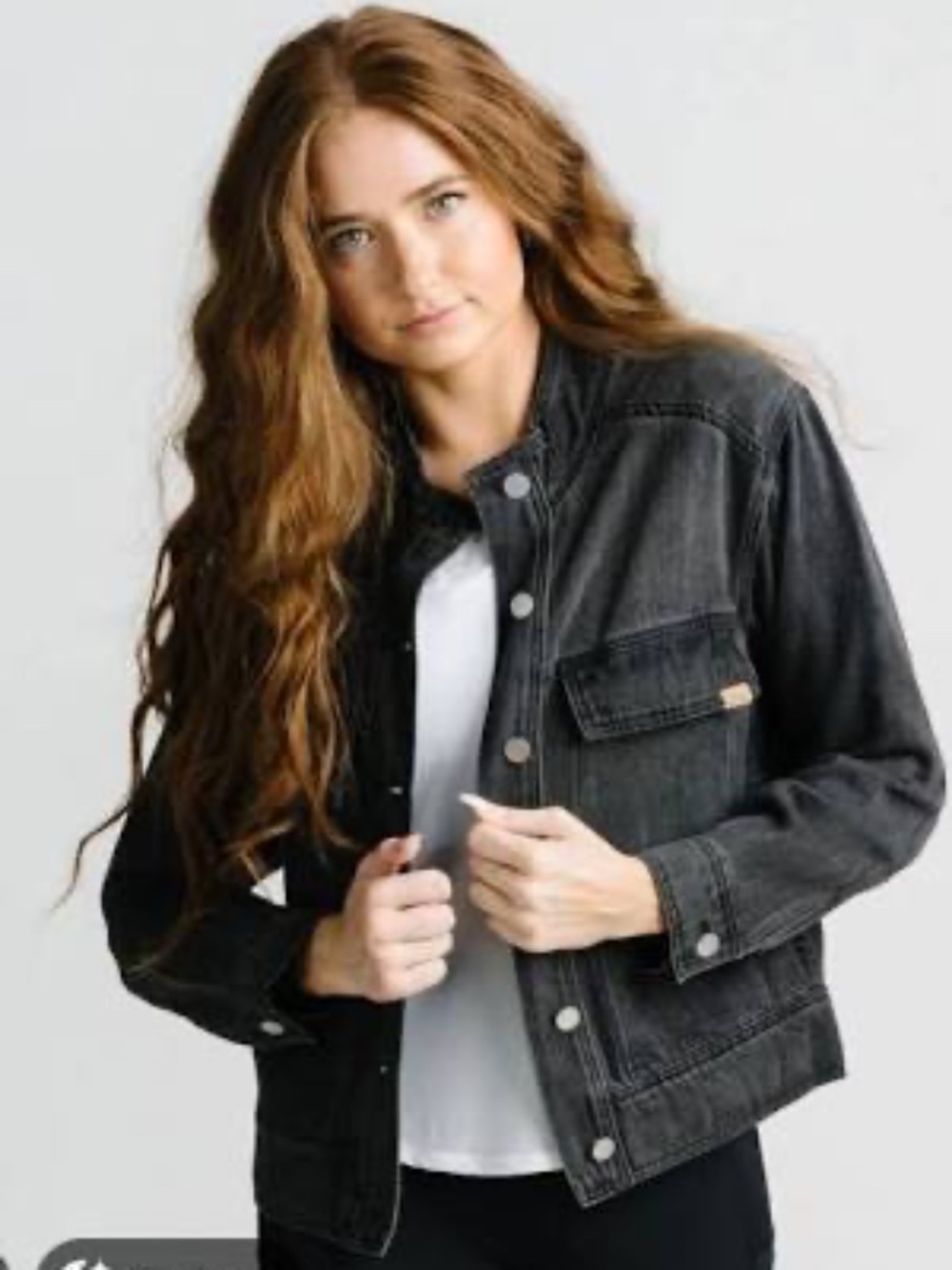 Zyia Black Denim Jacket Medium